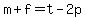 m%2Bf=t-2p