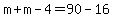 m%2Bm-4=90-16