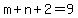 m%2Bn%2B2=9