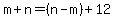 m%2Bn=%28n-m%29%2B12