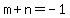 m%2Bn+=+-1