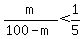 m%2F%28100-m%29%3C1%2F5