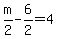 m%2F2+-6%2F2+=+4