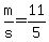 m%2Fs+=+11%2F5