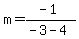 m=%28-1%29%2F%28-3-4%29