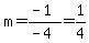 m=%28-1%29%2F%28-4%29=1%2F4