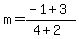 m=%28-1%2B3%29%2F%284%2B2%29