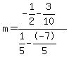 m=%28-1%2F2-3%2F10%29%2F%281%2F5--7%2F5%29