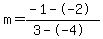 m=%28-1--2%29%2F%283--4%29