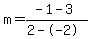 m=%28-1-3%29%2F%282--2%29