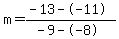 m=%28-13--11%29%2F%28-9--8%29