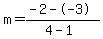 m=%28-2--3%29%2F%284-1%29