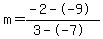 m=%28-2--9%29%2F%283--7%29