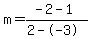 m=%28-2-1%29%2F%282--3%29