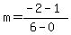m=%28-2-1%29%2F%286-0%29