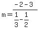 m=%28-2-3%29%2F%281%2F3-1%2F2%29