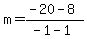 m=%28-20-8%29%2F%28-1-1%29