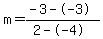 m=%28-3--3%29%2F%282--4%29