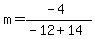 m=%28-4%29%2F%28-12%2B14%29
