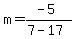 m=%28-5%29%2F%287-17%29