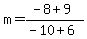 m=%28-8%2B9%29%2F%28-10%2B6%29