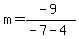 m=%28-9%29%2F%28-7-4%29