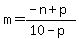 m=%28-n%2Bp%29%2F%2810-p%29