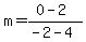 m=%280+-+2%29%2F%28-2+-+4%29
