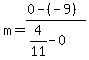 m=%280-%28-9%29%29%2F%284%2F11-0%29