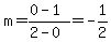 m=%280-1%29%2F%282-0%29=-1%2F2