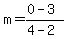 m=%280-3%29%2F%284-2%29