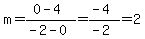 m=%280-4%29%2F%28-2-0%29=%28-4%29%2F%28-2%29=2
