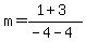 m=%281%2B3%29%2F%28-4-4%29