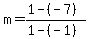 m=%281-%28-7%29%29%2F%281-%28-1%29%29