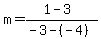 m=%281-3%29%2F%28-3-%28-4%29%29