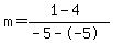 m=%281-4%29%2F%28-5--5%29