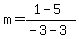 m=%281-5%29%2F%28-3-3%29
