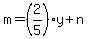 m=%282%2F5%29y%2Bn