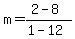 m=%282-8%29%2F%281-12%29