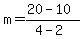 m=%2820-10%29%2F%284-2%29