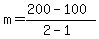 m=%28200-100%29%2F%282-1%29