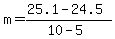 m=%2825.1-24.5%29%2F%2810-5%29