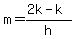 m=%282k-k%29%2Fh