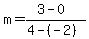 m=%283-0%29%2F%284-%28-2%29%29