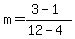 m=%283-1%29%2F%2812-4%29
