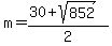 m=%2830%2Bsqrt%28852%29%29%2F2
