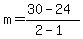 m=%2830-24%29%2F%282-1%29