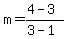 m=%284-3%29%2F%283-1%29