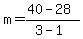 m=%2840-28%29%2F%283-1%29