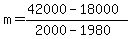 m=%2842000-18000%29%2F%282000-1980%29